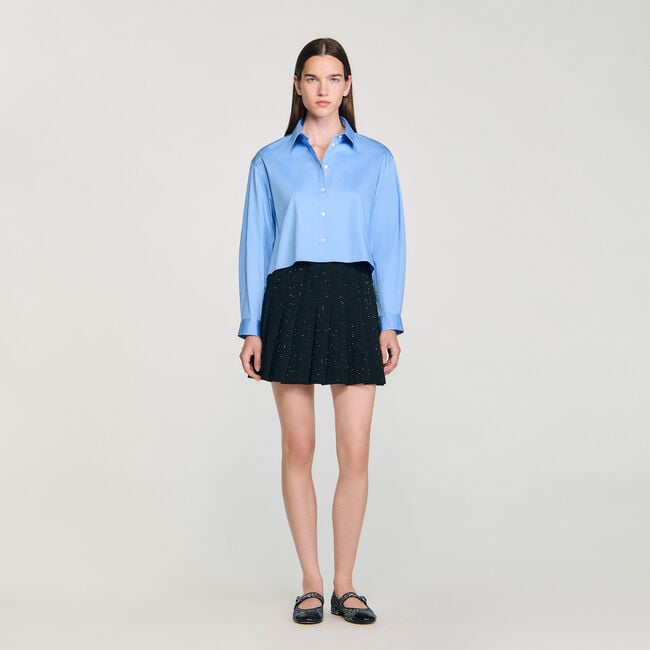 Embellished tweed mini skirt