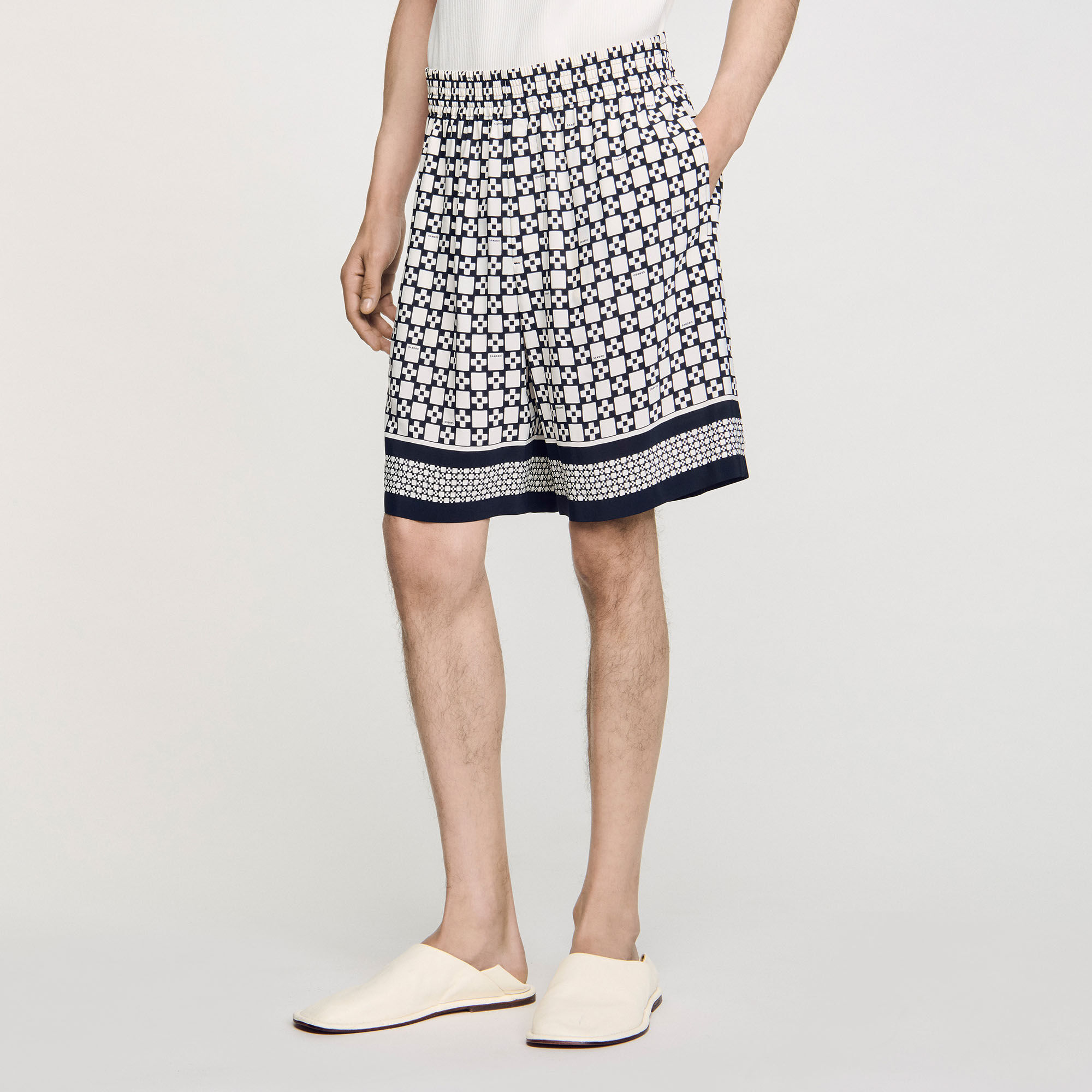 Square Cross flowy bermuda shorts