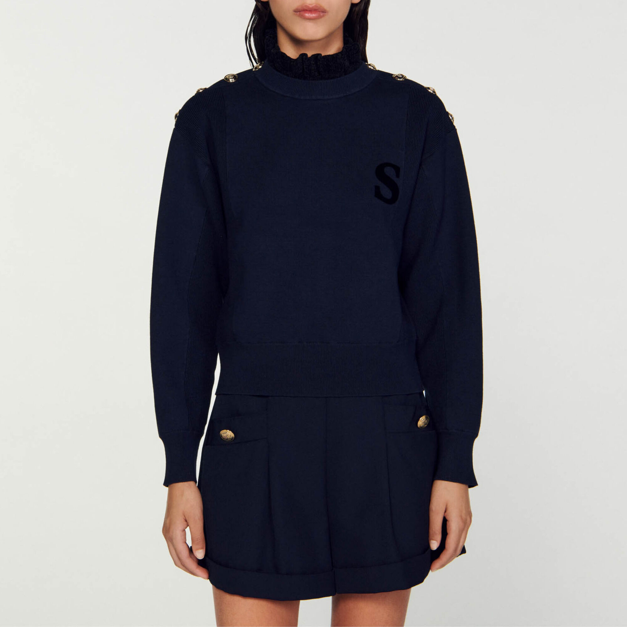 Cropped turtleneck sweater