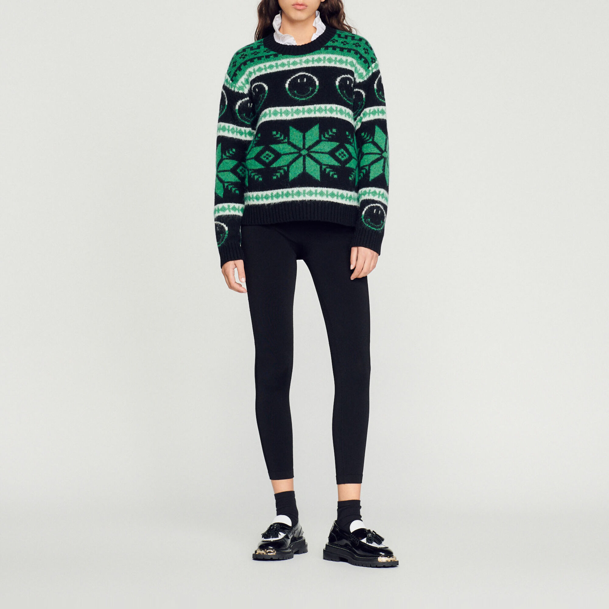 Smiley sweater black gray For Women Sandro Paris