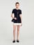 Mini knit dress with ruffle