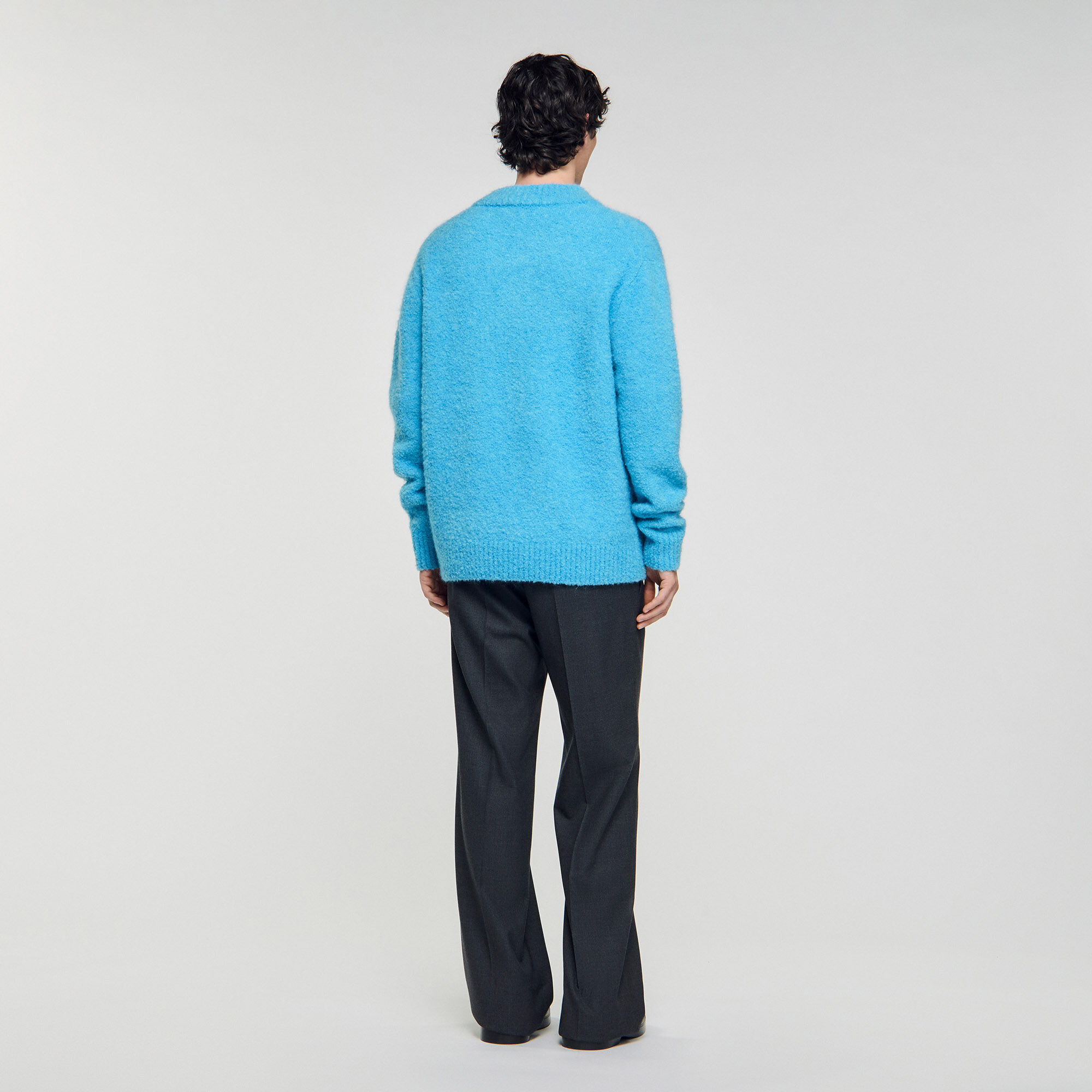 V-neck long-sleeve sweater