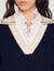 Cable knit sweater with low neckline