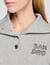 Embroidered split neck sweatshirt