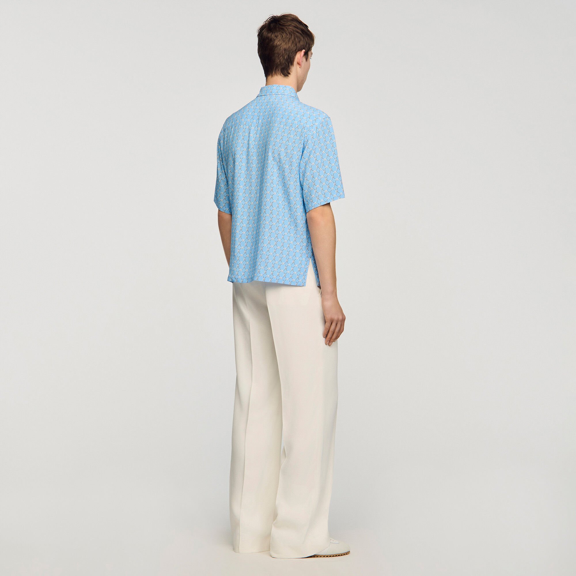 Link print loose-fit shirt