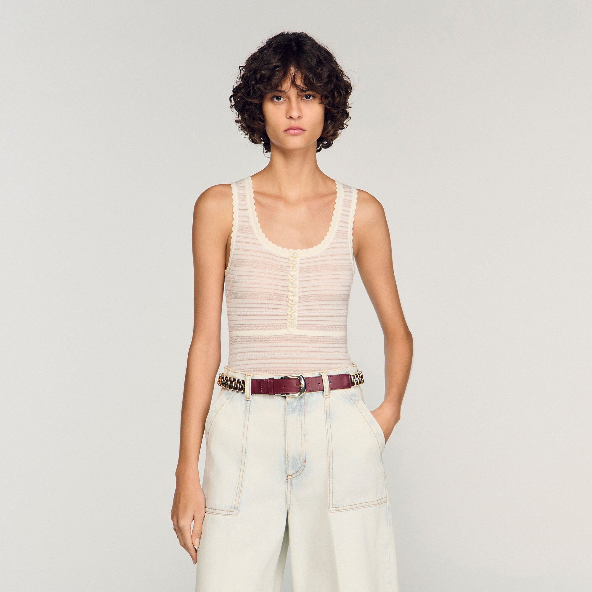 Leather and metal belt