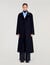 Long wool and leather coat