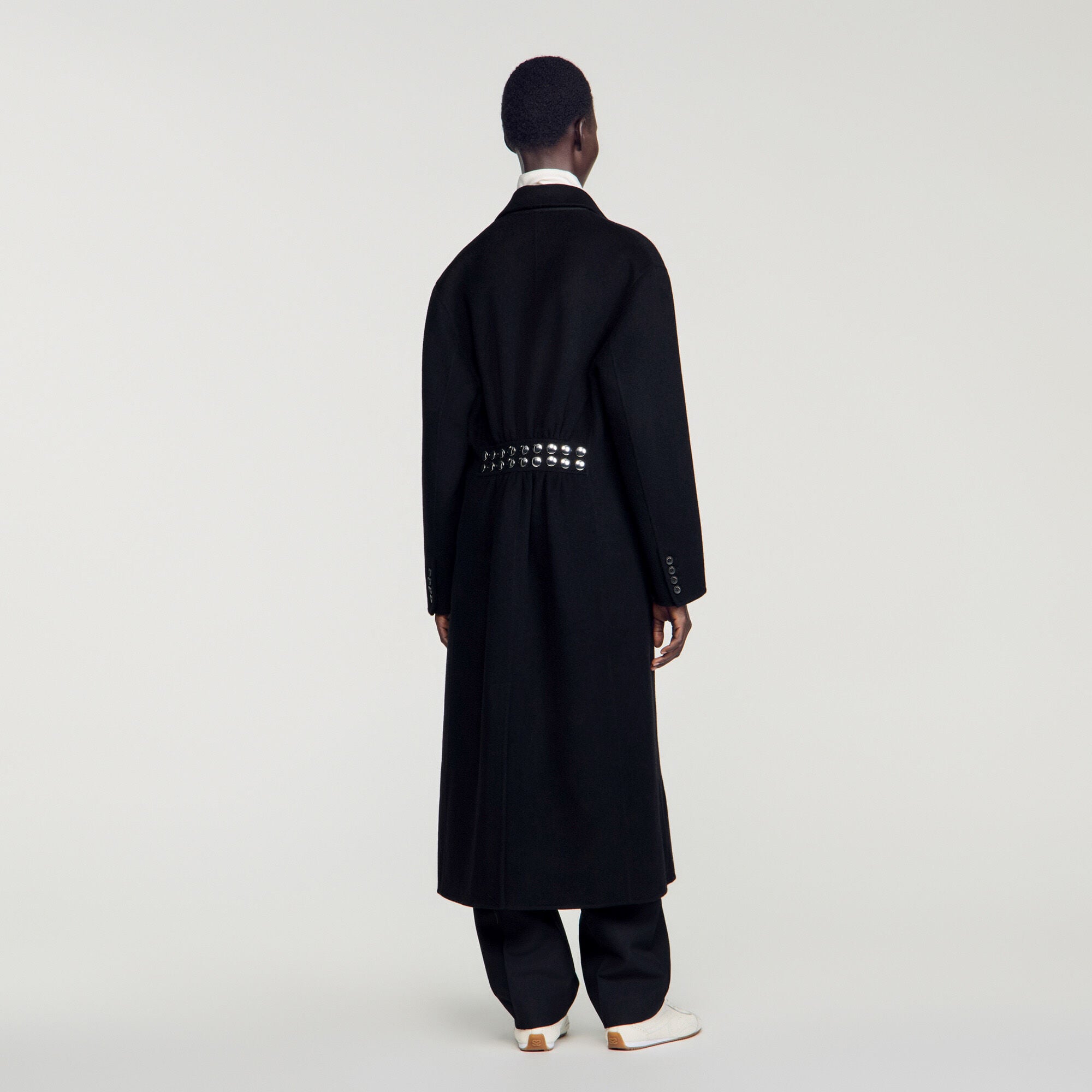 Double-faced coat with studs - Women | Sandro