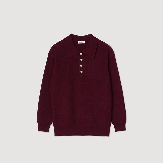 Cable Knit Polo-Neck Sweater