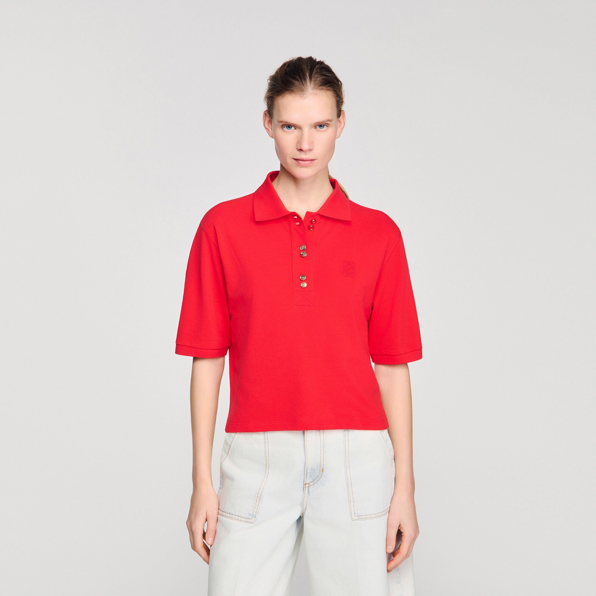 Fancy button polo shirt