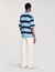 Striped knit polo shirt
