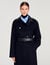 Long wool and leather coat