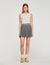Buckle accent pleated skort
