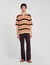 Striped knit polo shirt