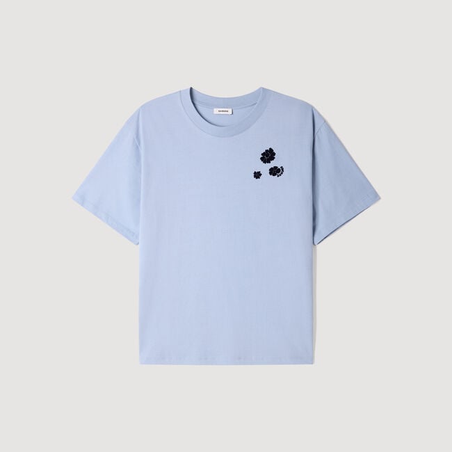 Flower print cotton T-shirt