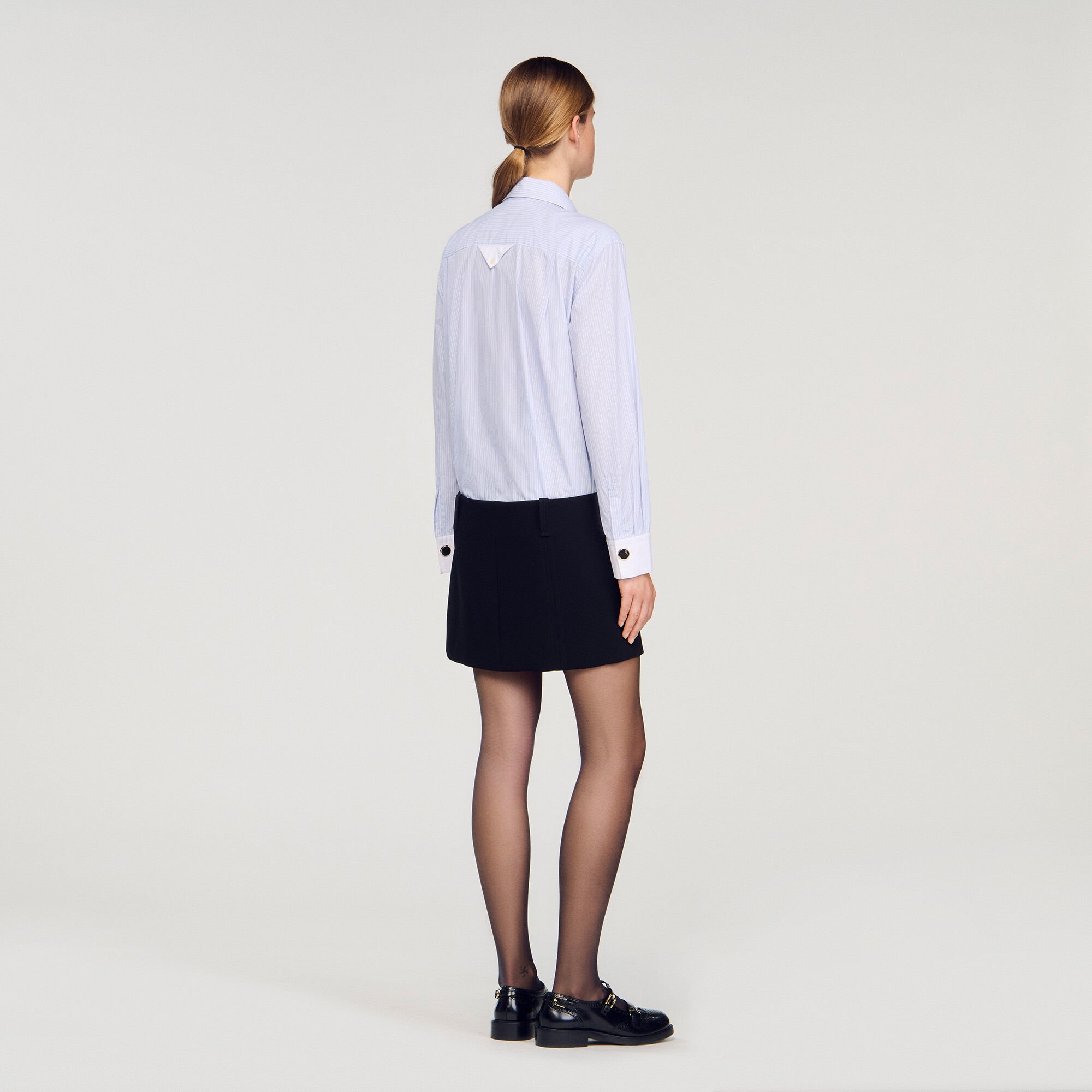 Mini dress with dual materials Mini dress with dual materials