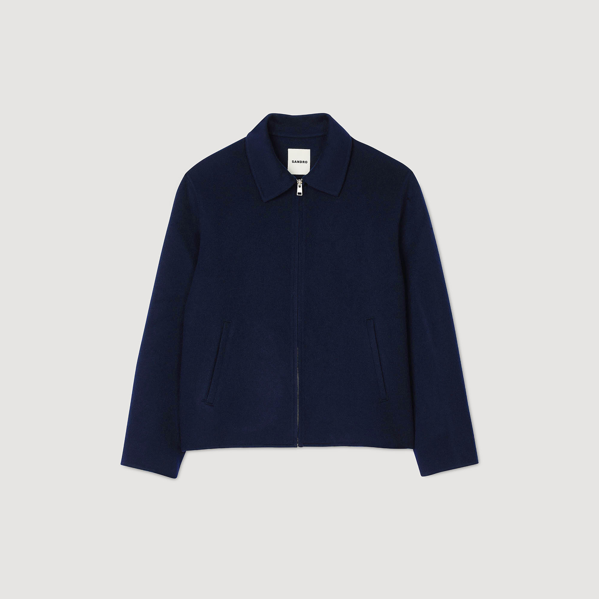 Double-faced wool jacket blue for Men | Sandro Paris