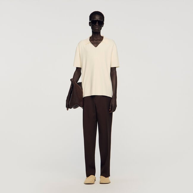 Stretch knit polo shirt