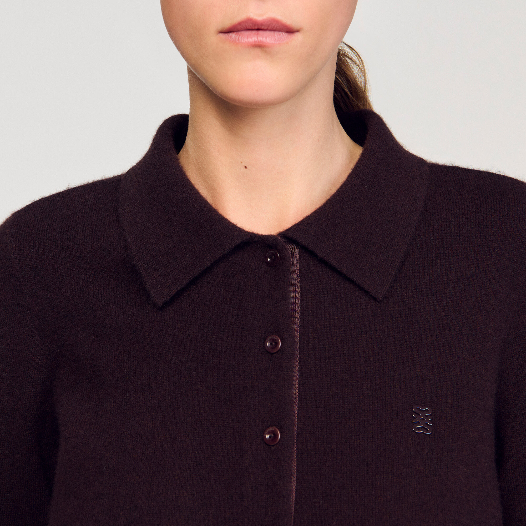 Shirt-collar cardigan