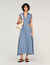 Striped maxi dress with leather tab