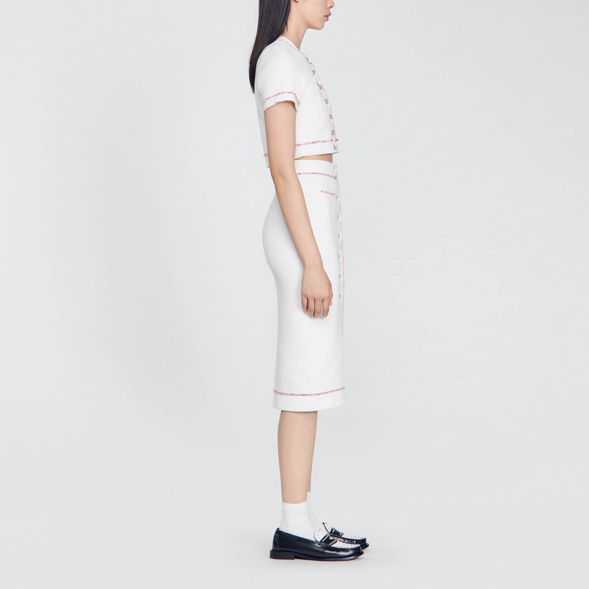 Rhinestone midi skirt