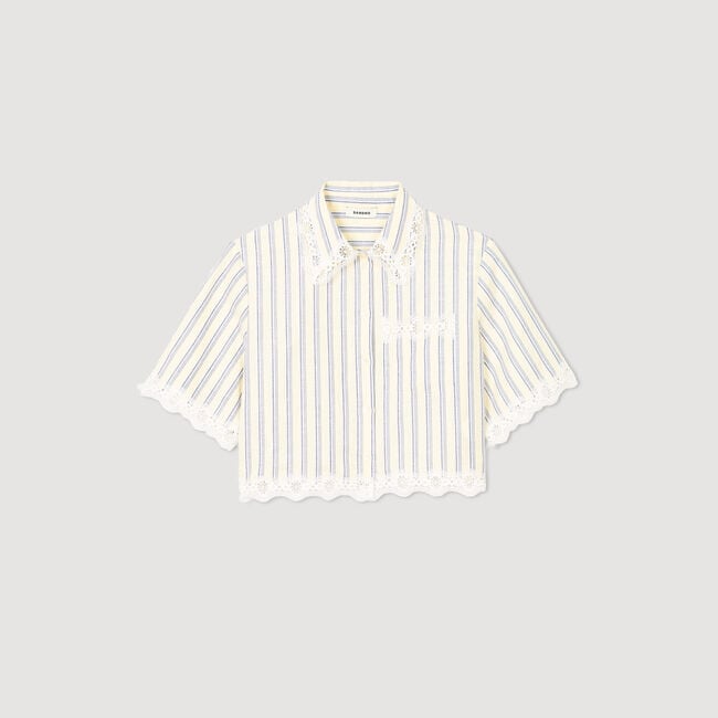Striped cropped shirt