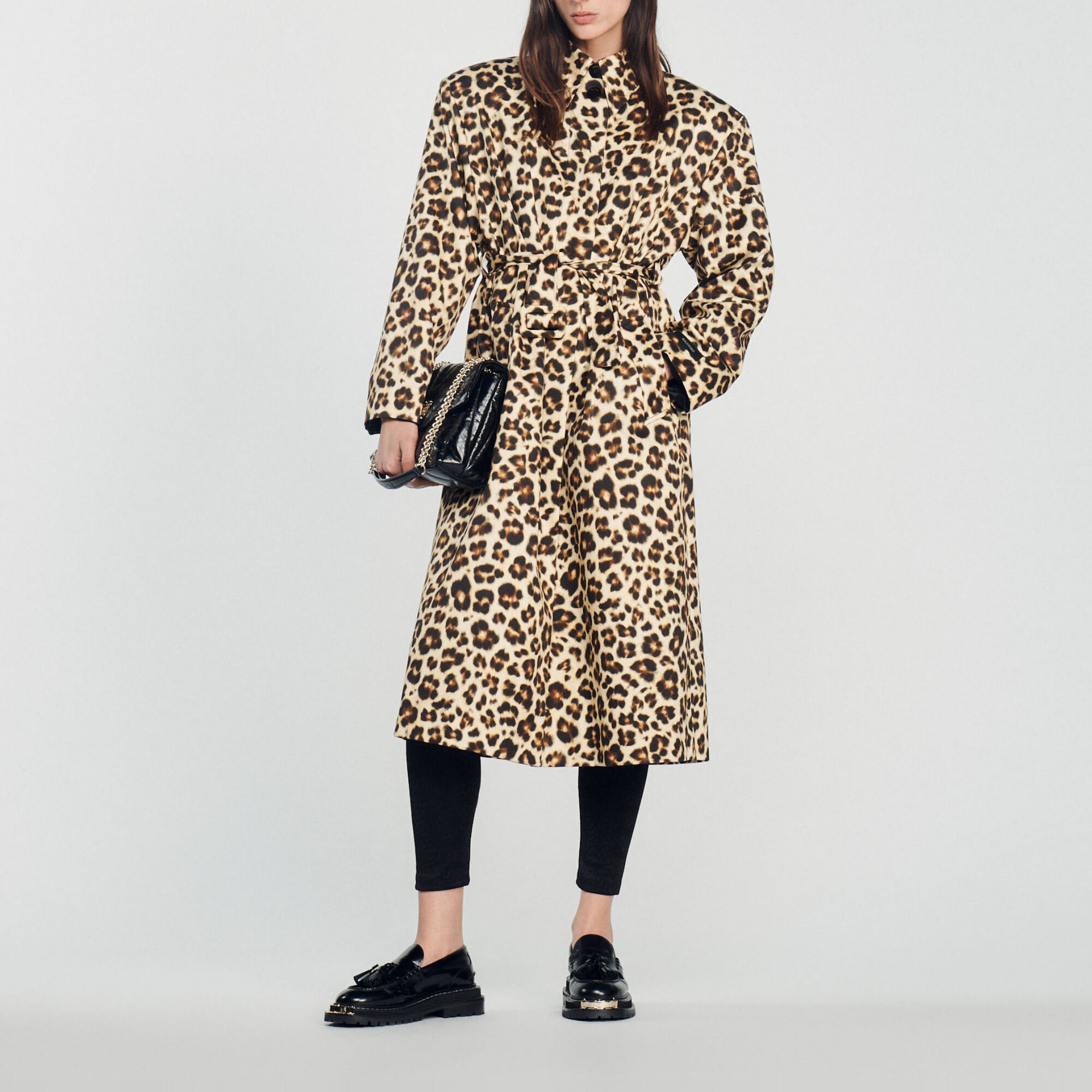 Sandro leopard coat hotsell