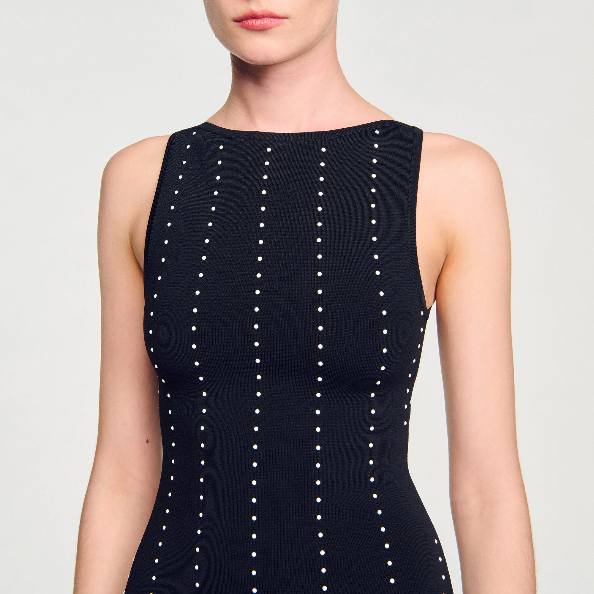 Fringed knit maxi dress