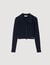 Cropped polo collar cardigan