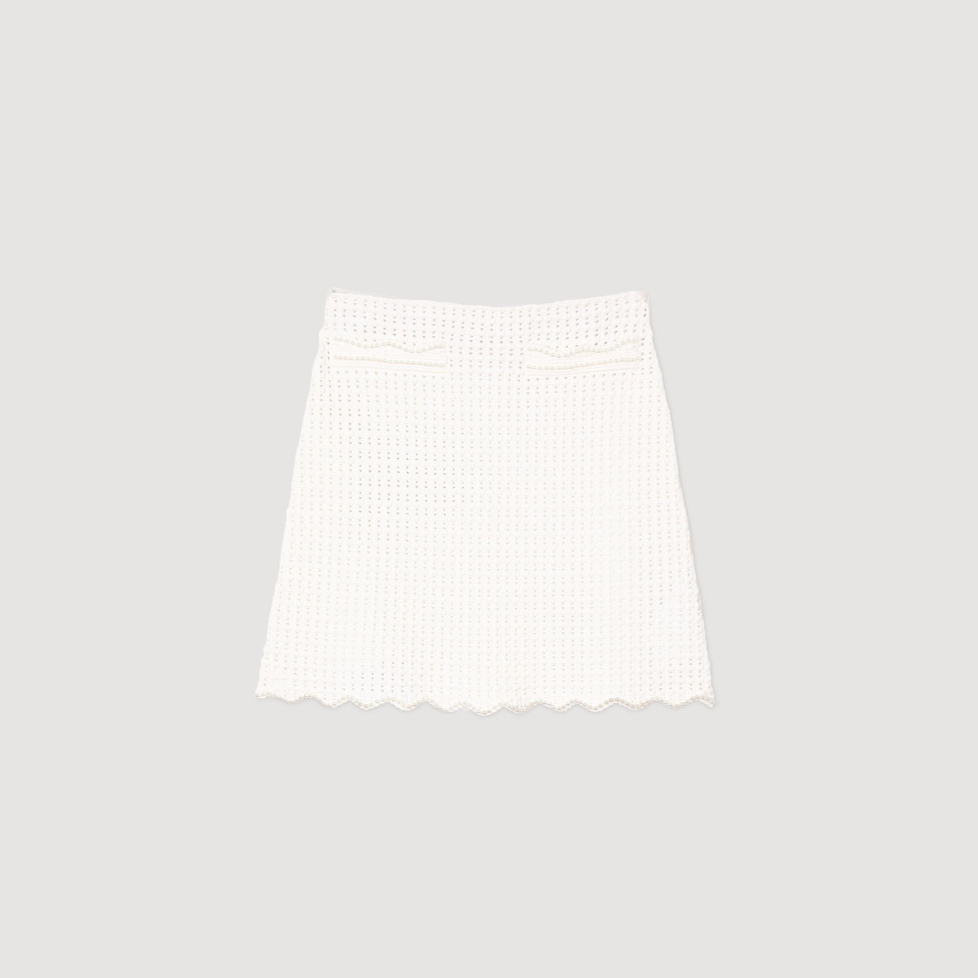 Mini pearl bead knit skirt