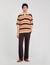 Striped knit polo shirt