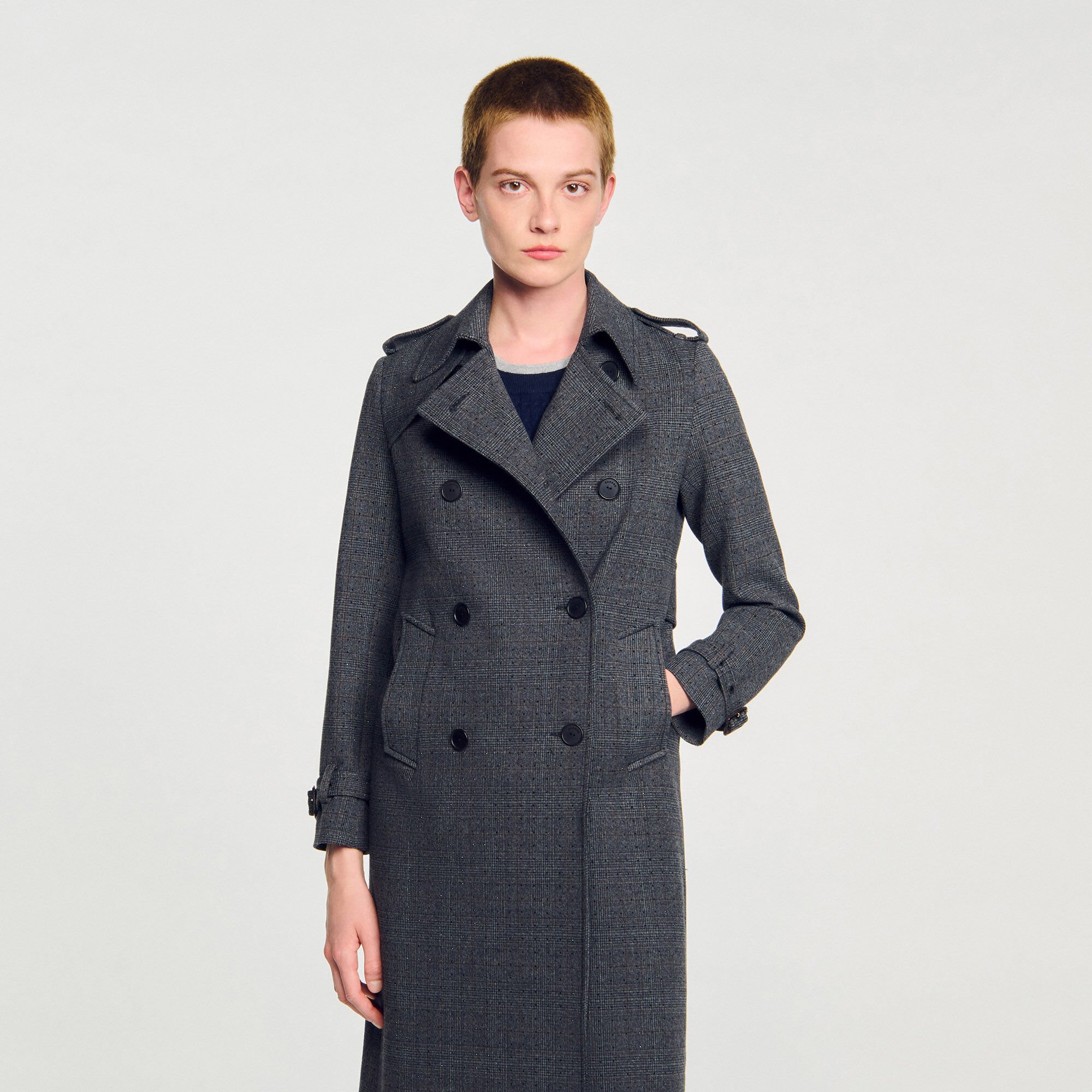 Rhinestone trench coat