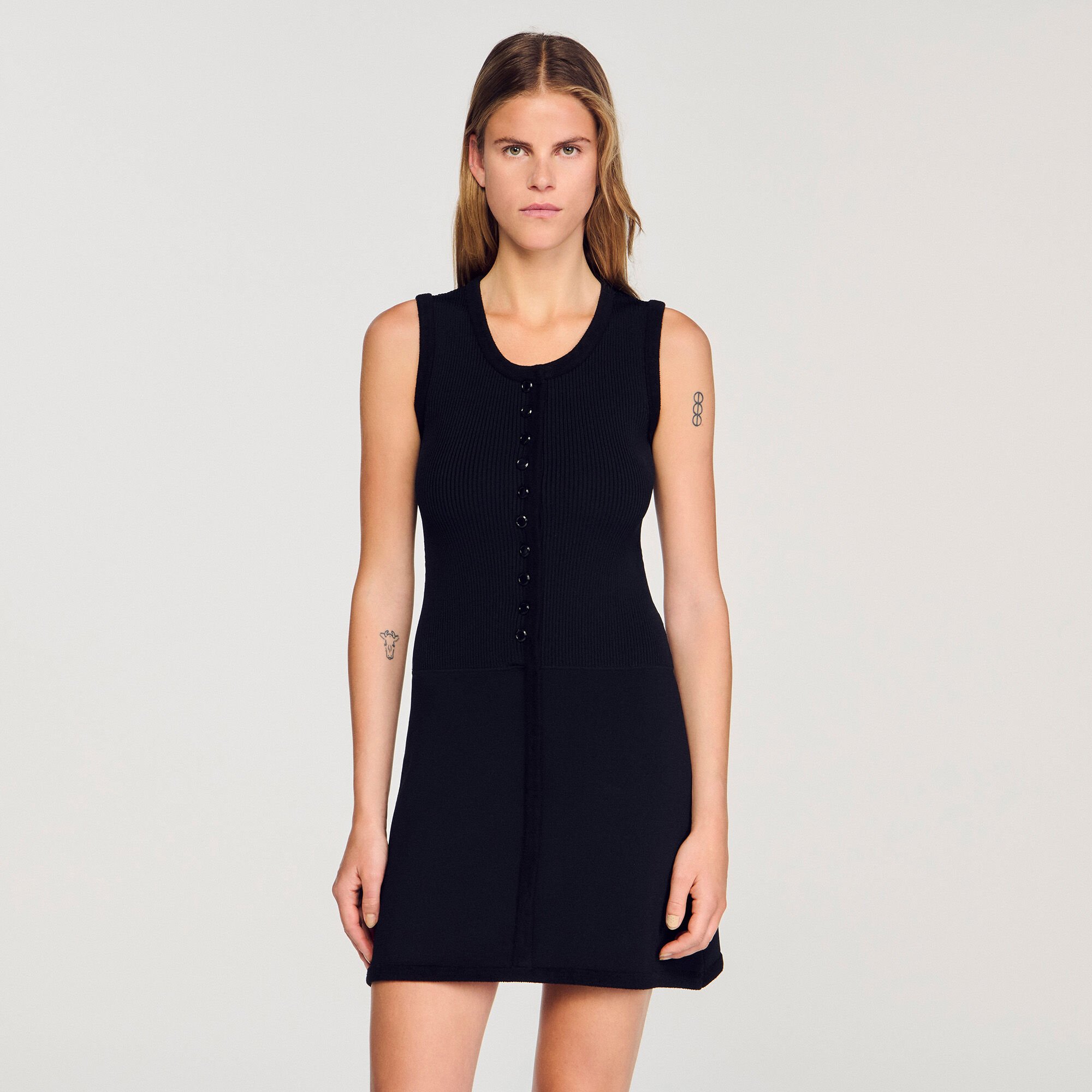 Mini ribbed knit dress