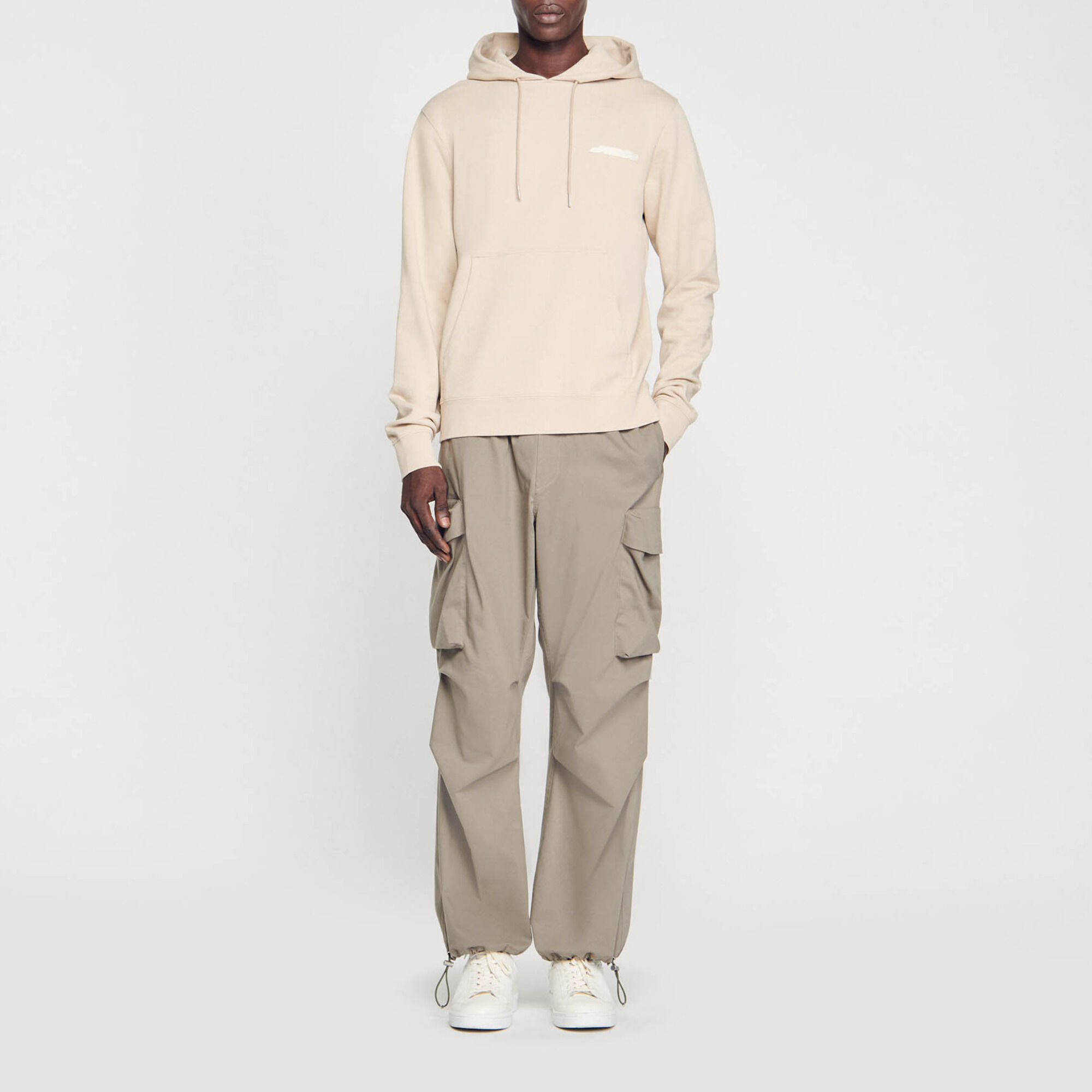 Sandro hooded sweatshirt with velvet insert hotsell