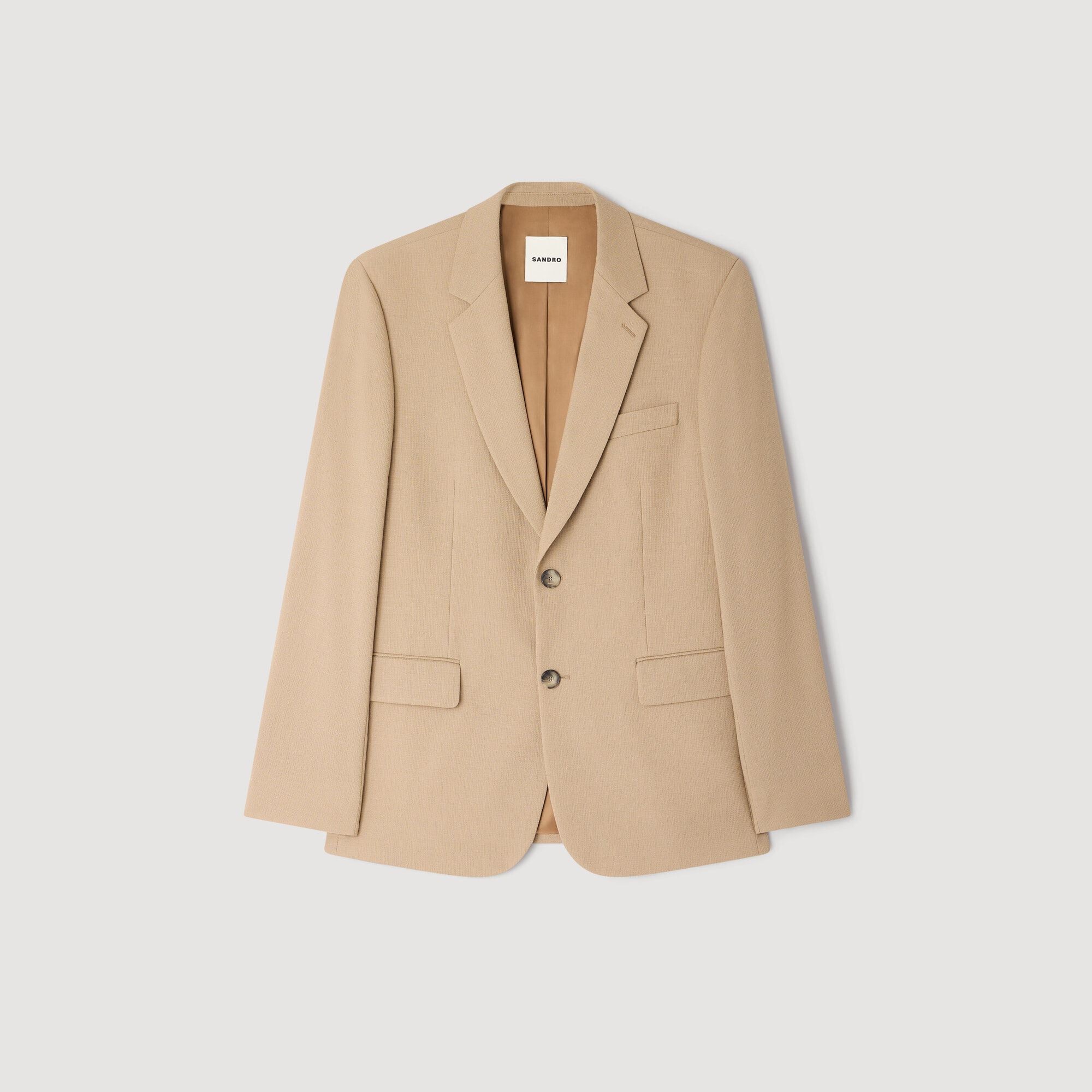 Wool suit jacket white / beige for Men | Sandro Paris