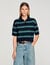 Polo-neck striped sweater