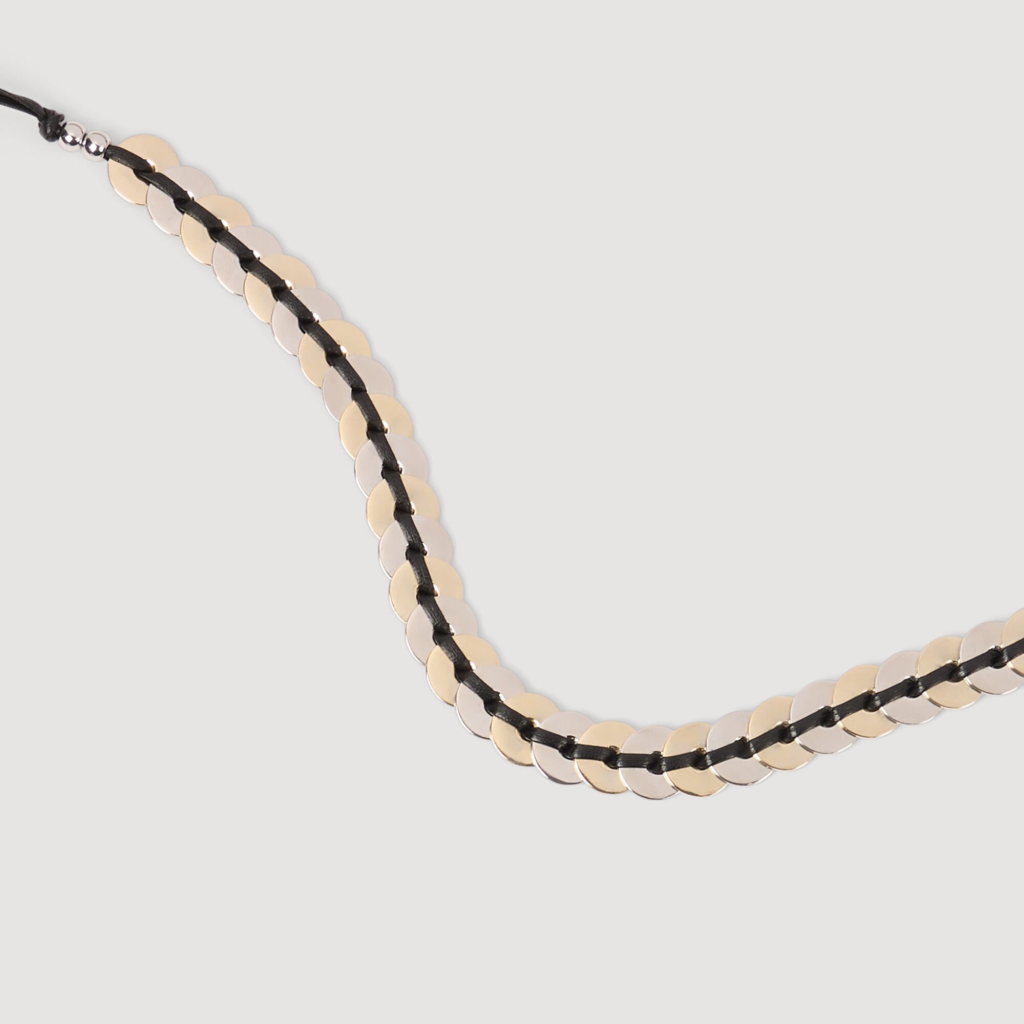 Jewelry belt with leather tie