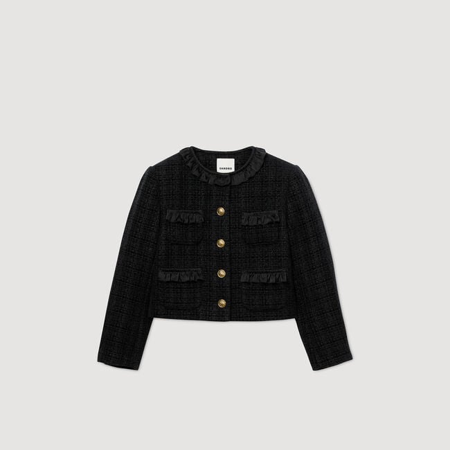 Ruffled tweed jacket