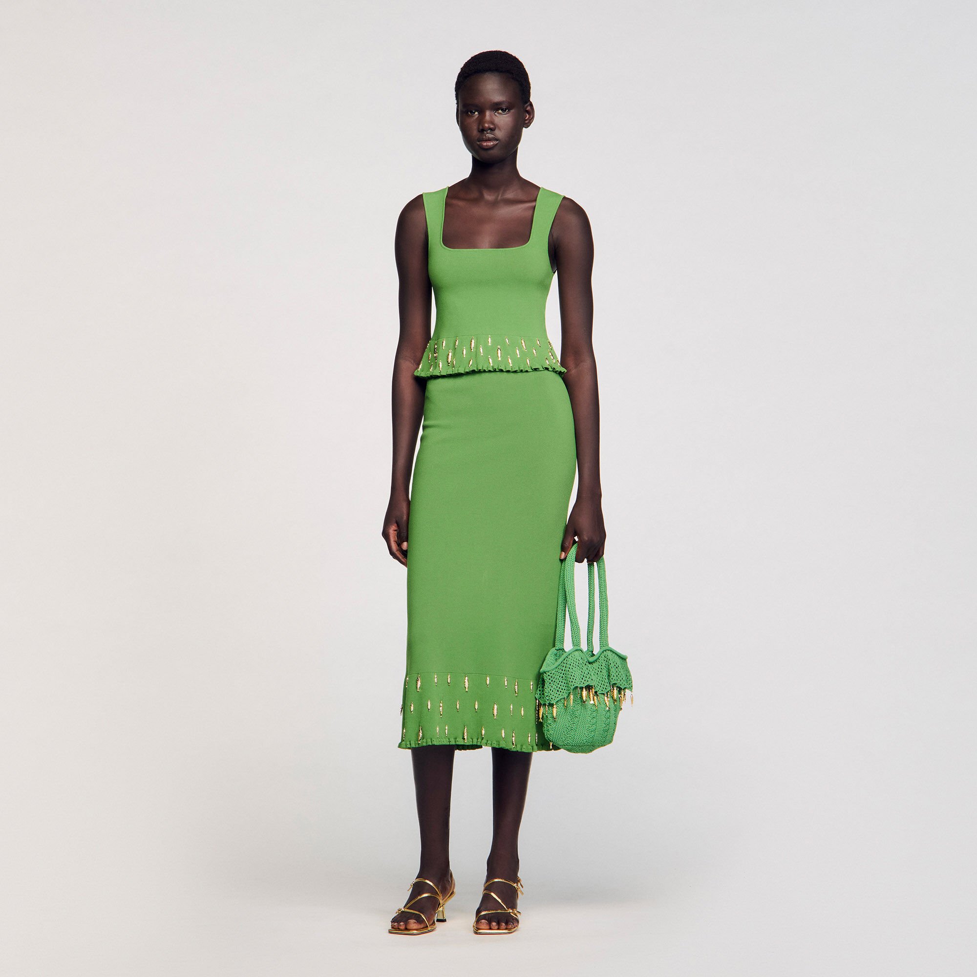 Green Charm Square Neckline Dress Green Charm Square Neckline Dress