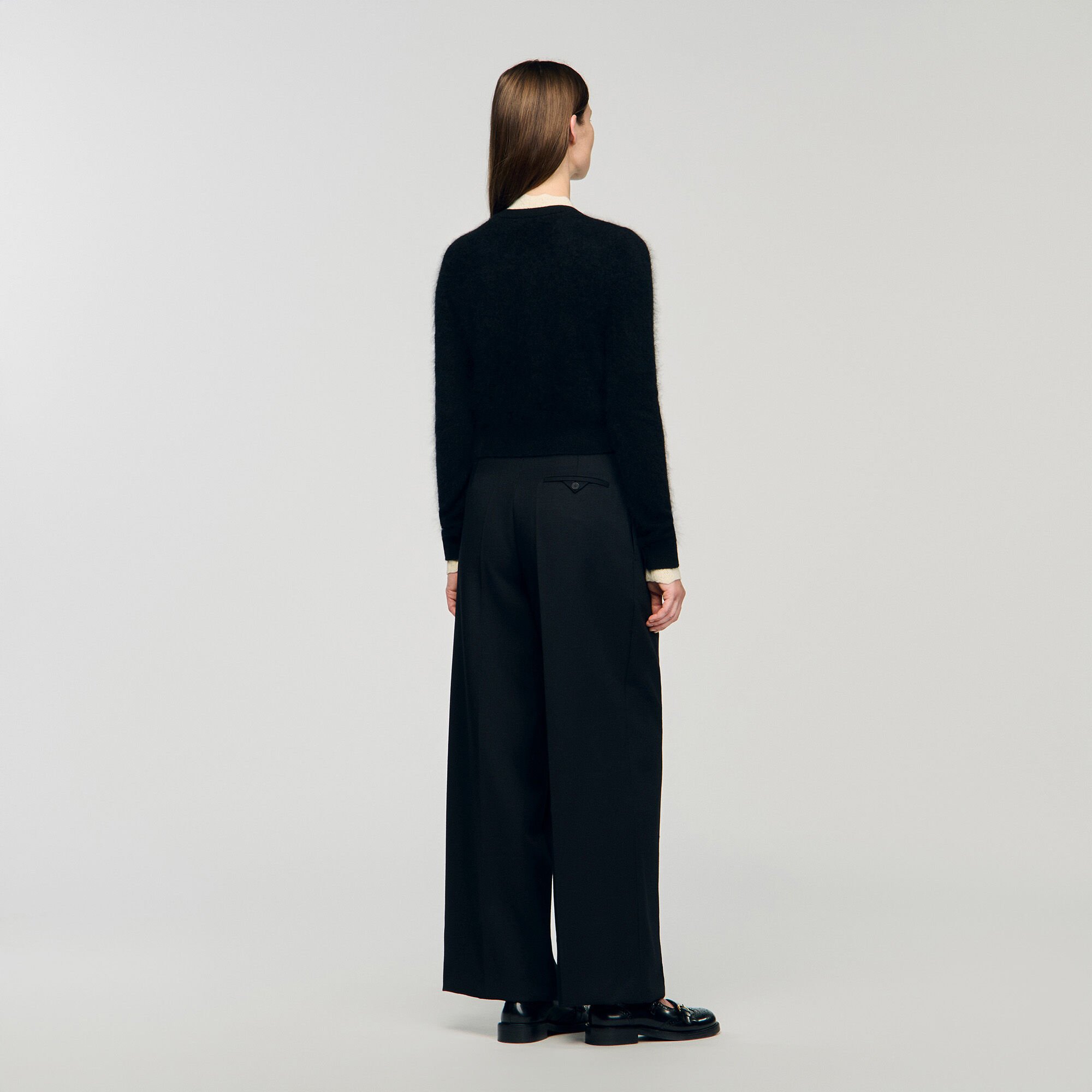 Pointelle collar cardigan