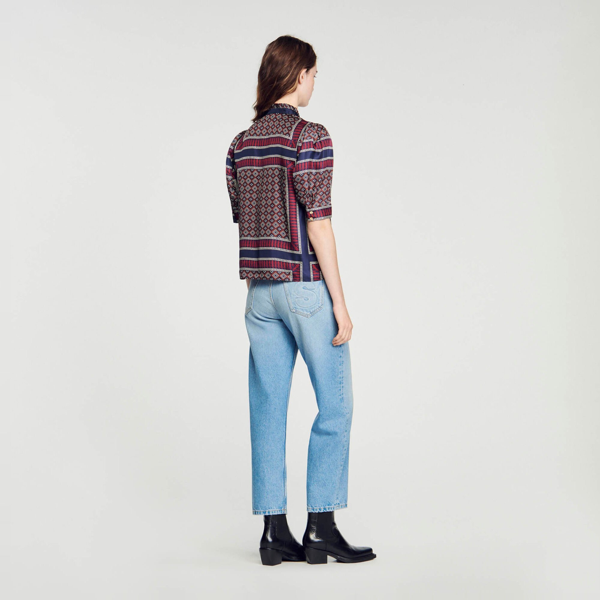 Patterned silk shirt