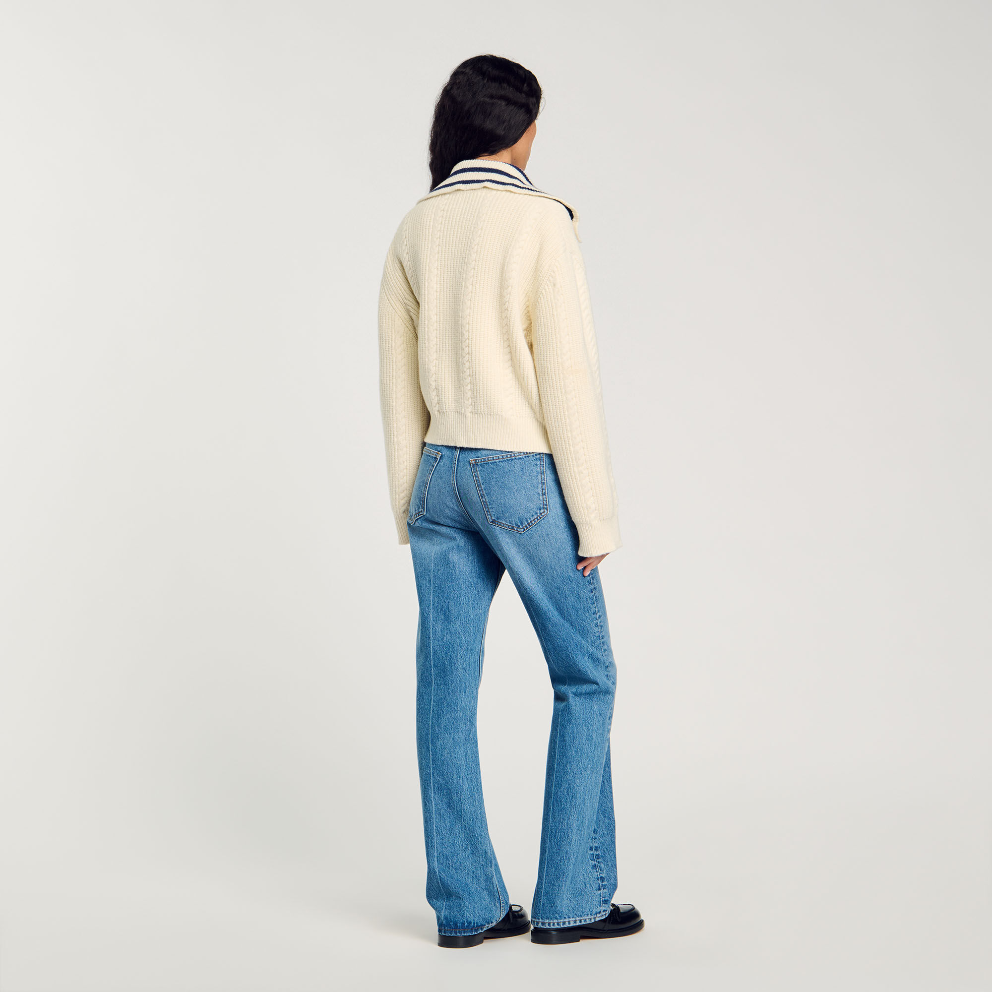 Stripy Sailor-Neck Sweater