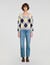 Rhinestone Argyle sweater - Women | Sandro