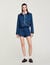 Denim jacket with leather collar