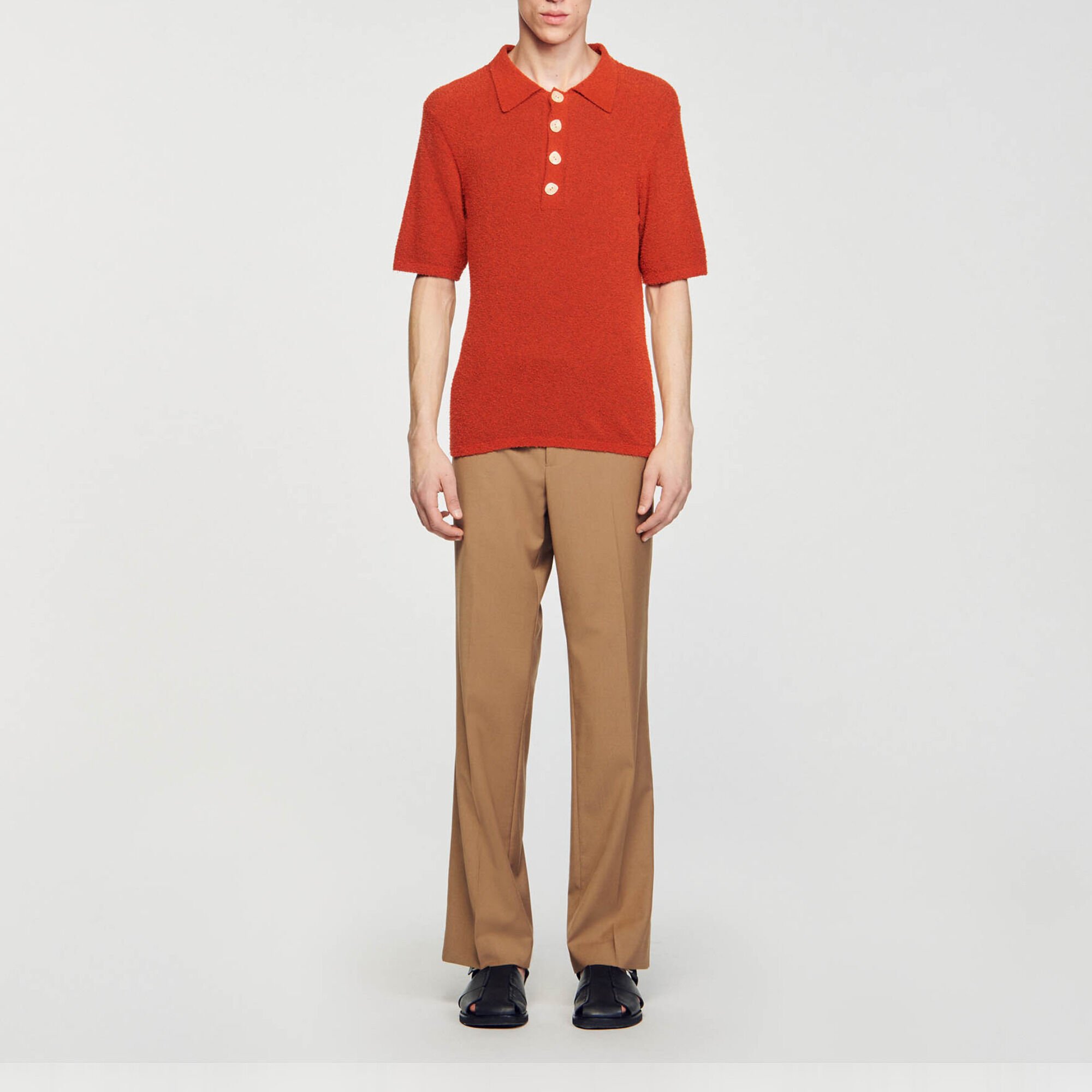 Terry knit polo shirt