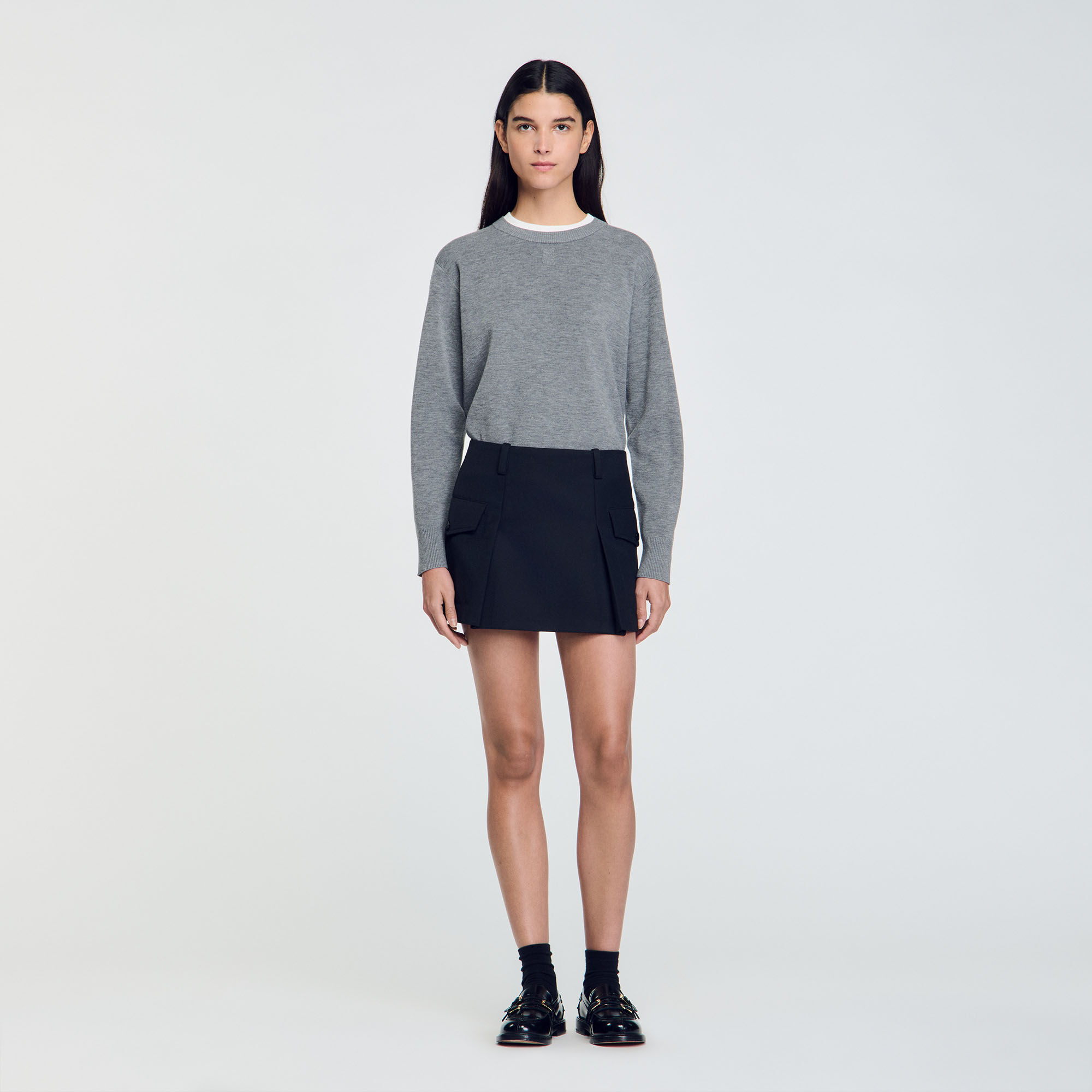 最新入荷 pockets with skirt Short black Paris Sandro | Women For gray / その他