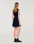 Mini knit and denim skirt