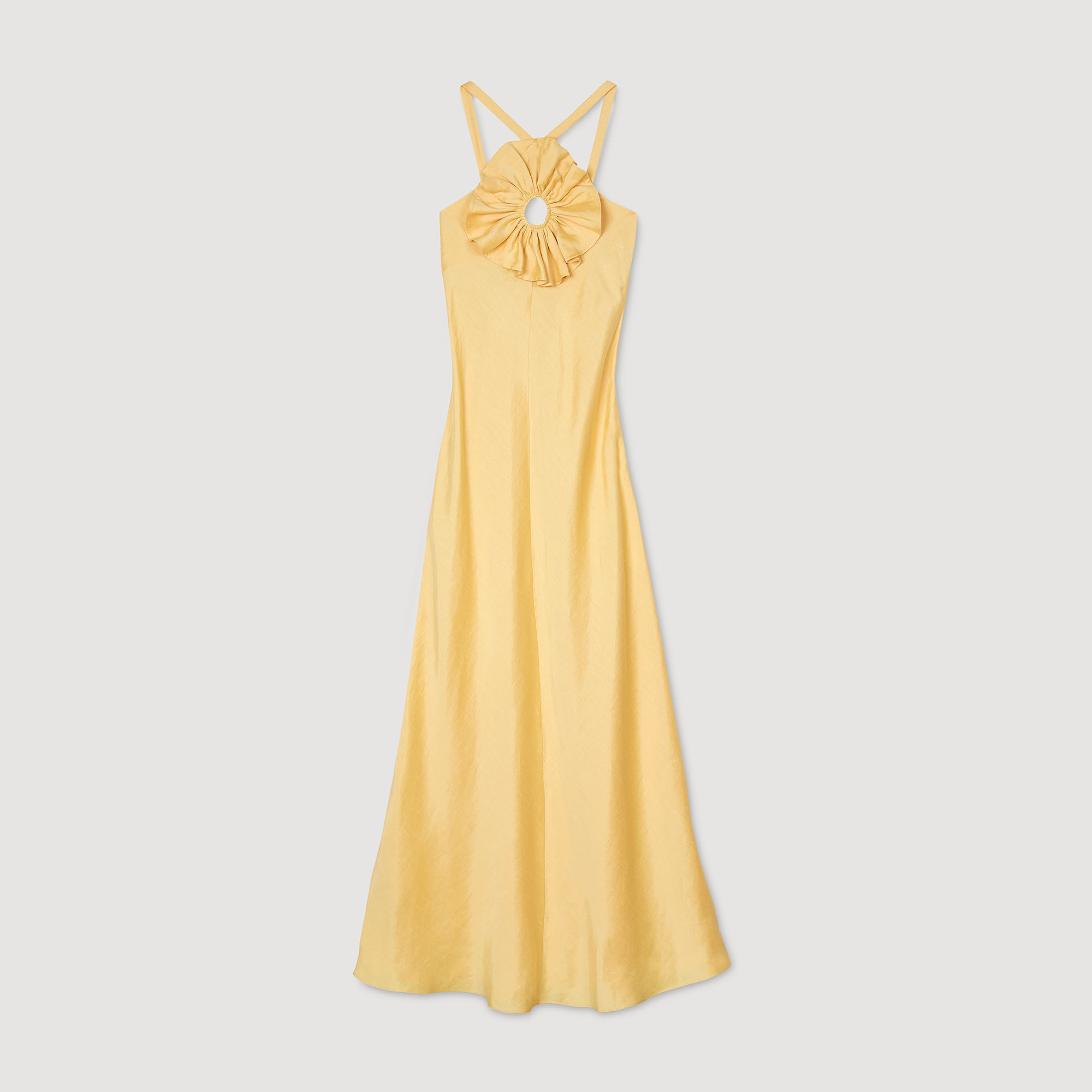Floral detail maxi dress yellow / orange For Women | Sandro