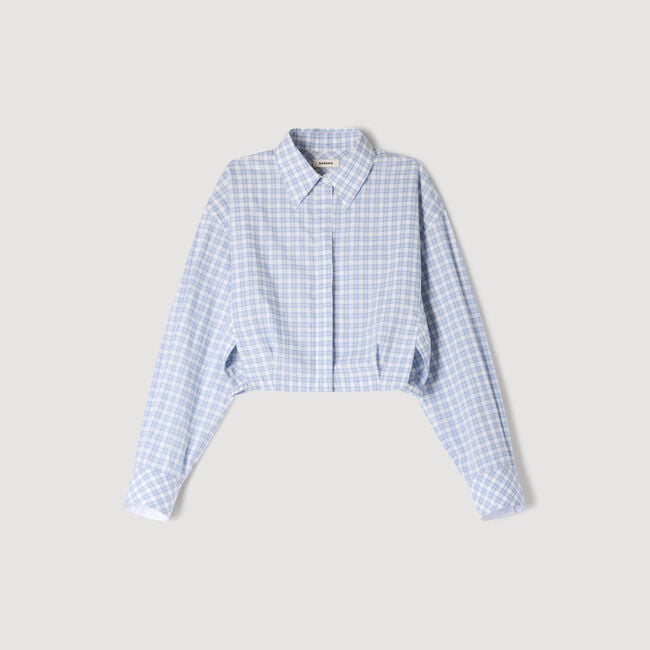 Cropped checked shirt