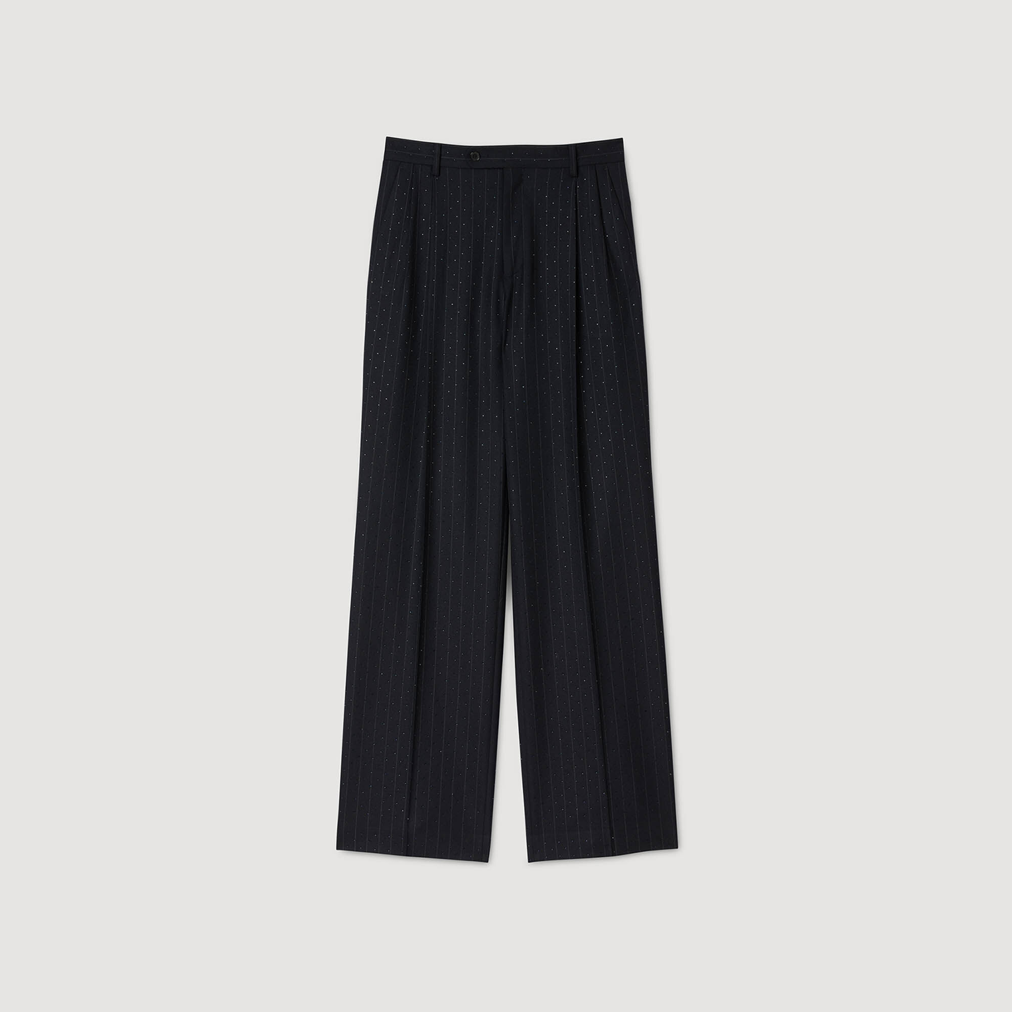 Rhinestone striped trousers